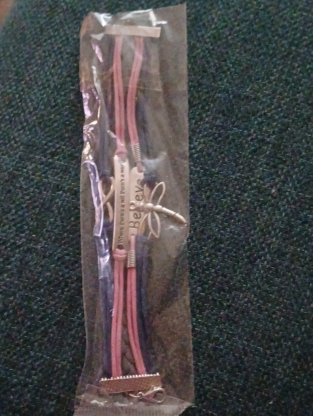 Pink and Purple Dragonfly Bracelet